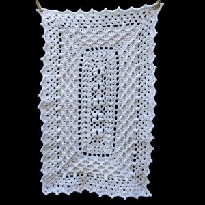 White Crochet Bed Topper